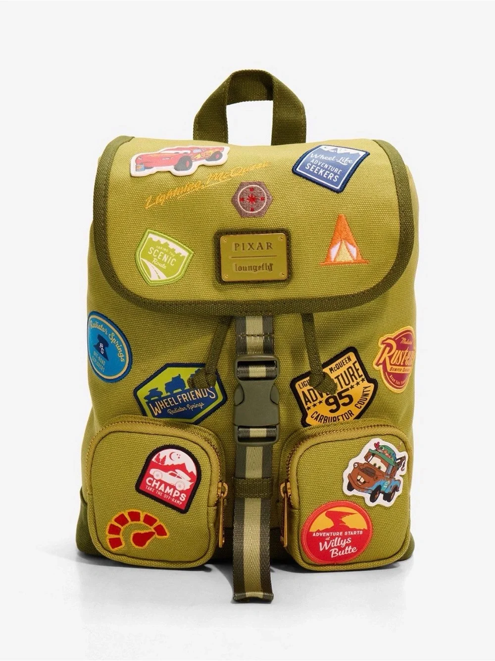 New Loungefly Disney Pixar Cars Patches Mini Backpack